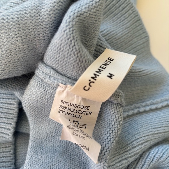 Commense Women's Light Blue Crewneck Soft Drop Shoulder Sweater Size Medium - Picture 4 of 6
